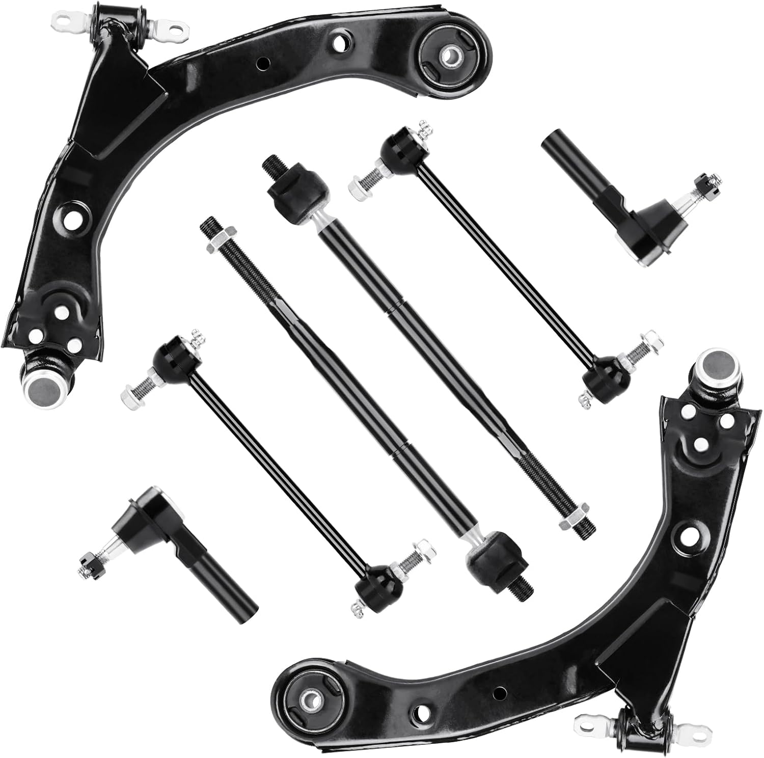 8Pcs Front Lower Outer&Inner Control Arms Right&Left Suspension Kit Fit for Chevrolet Cobalt 2005-2010, HHR 2006-2011; for Pontiac G5 2007-2009, Pursuit 2005-2006