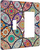 Vista 157 de Placa de pared doble basculante de mármol azul, cubierta decorativa de interruptor de luz de 2 cuadras, moderna acuarela degradada, arte de tinta