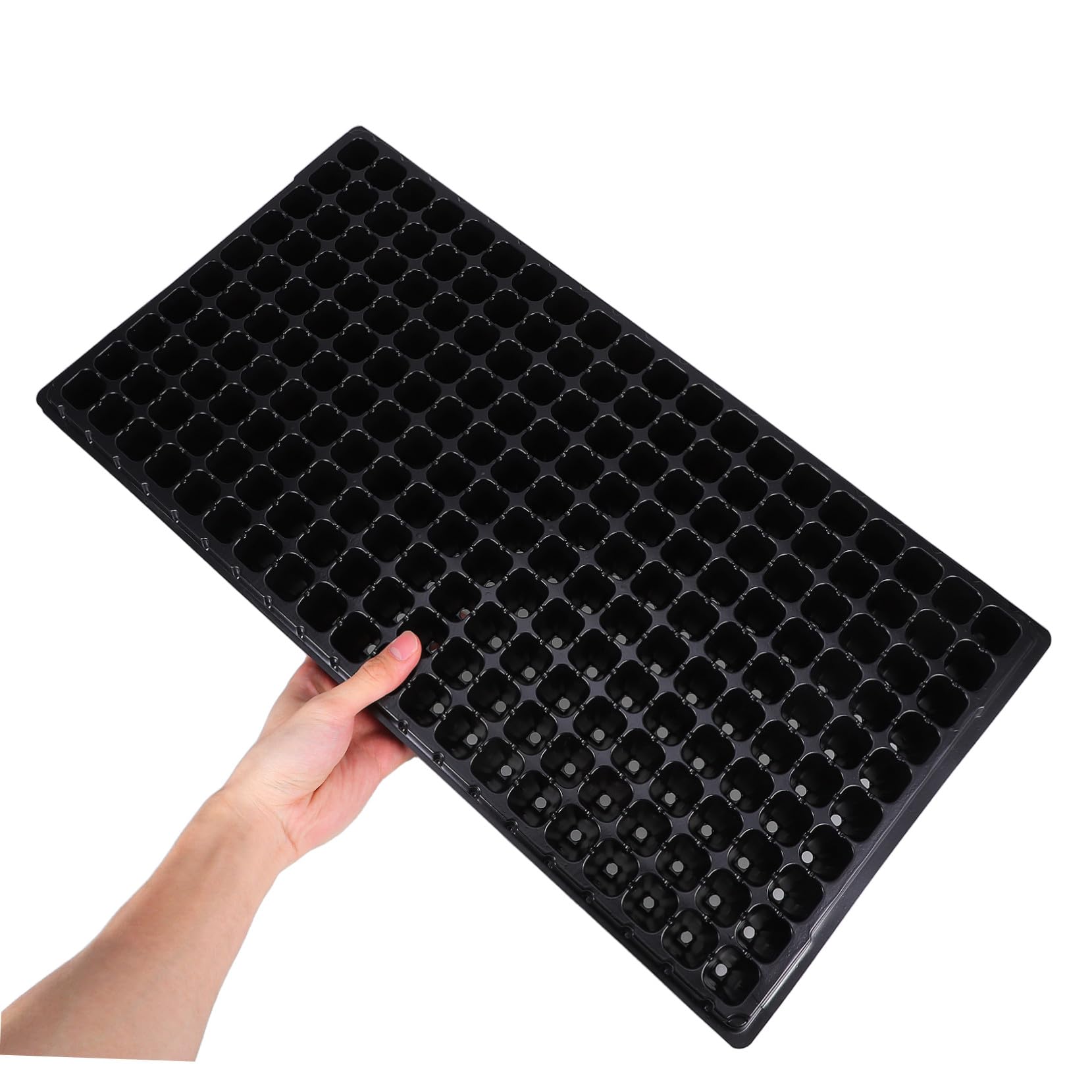 GANAZONO Kit de Germinación de Semillas 10 Bandejas de Cultivo de PVC Negro, Diseño de 200 Celdas Buena Ventilación y Fácil Extracción para Jardinería en Casa