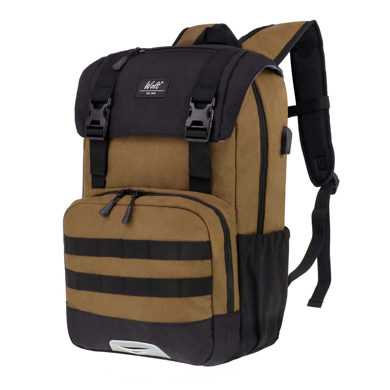 WOLT Laptop Backpack with USB Charging Port Fits Up to 17 Inch Laptop, College Backpack for Men Women, Computer Business Bookbag, Brown