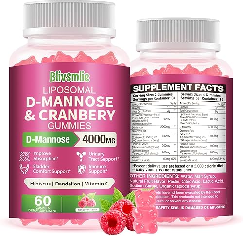 Gomitas D-manosa para apoyo a la salud urinaria, suplemento dietético