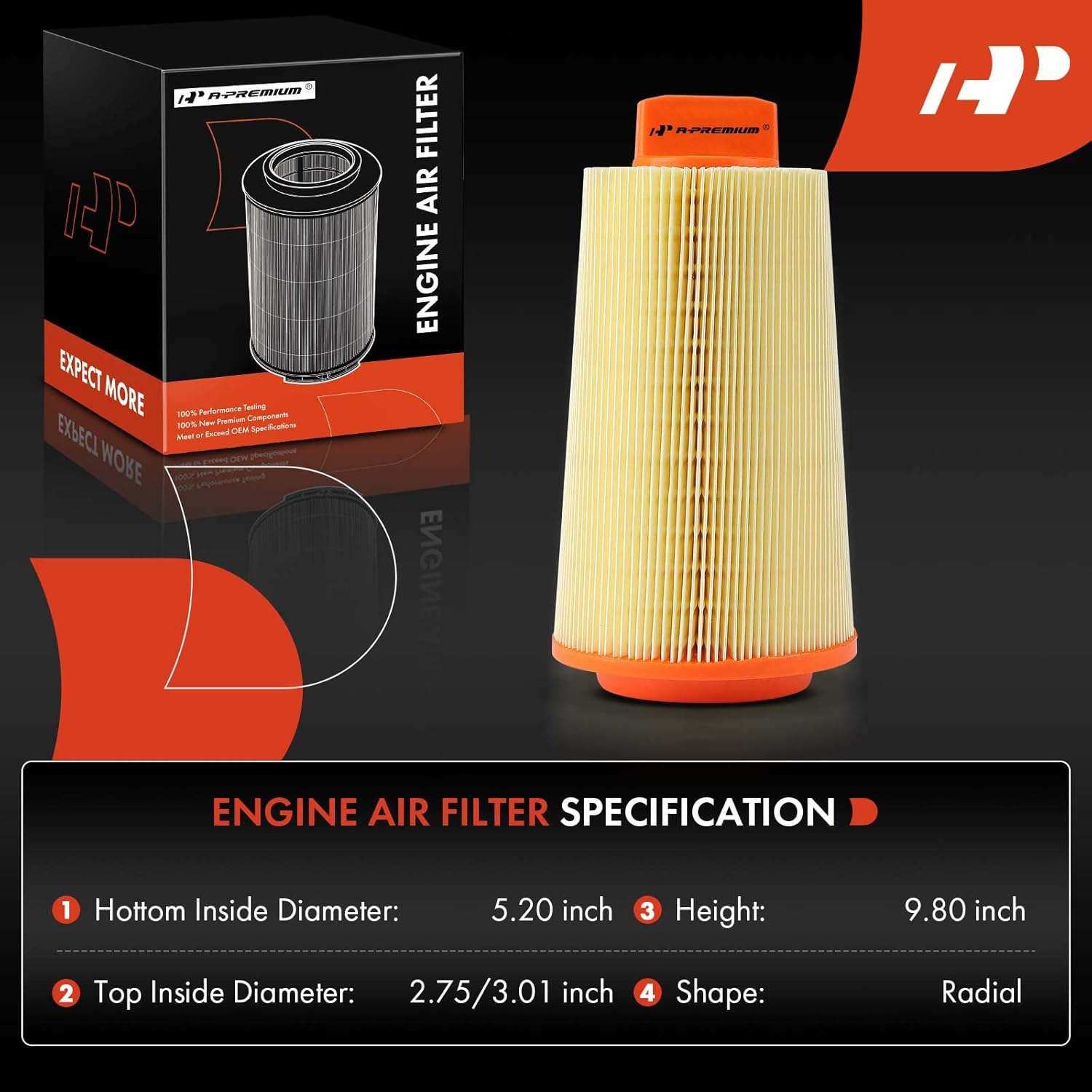 A-Premium Engine Air Filter Compatible with Mercedes-Benz W203 Series C230 2003 2004 2005 L4 1.8L, Replace# 2710940204