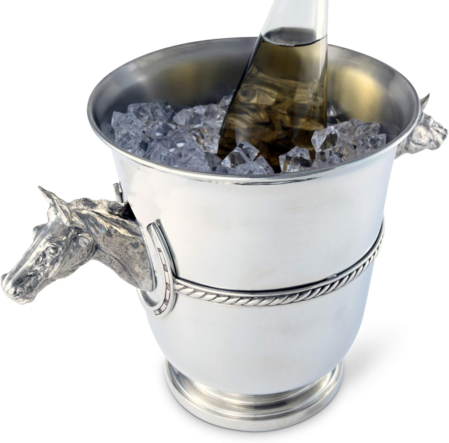 Vagabond House Pewter Horse Head Ice/Wine/Champagne Bucket Solid Pewter 9 inch Tall