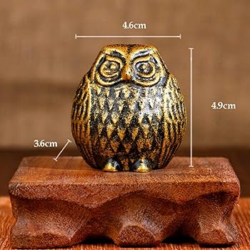 Amazon | Eeeza 筆置き 文鎮 鋳鉄文鎮 フクロウ 不苦労 梟 置物