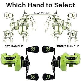 Sougayilang Baitcasting Reels, 8:1 Gear Ratio Fishing Reel with Magnetic Braking System Casting Reel, 9 + 1 Ball Bearings Super Smooth Anti-Corrosion Baitcaster Reel-Left Hand(Green)