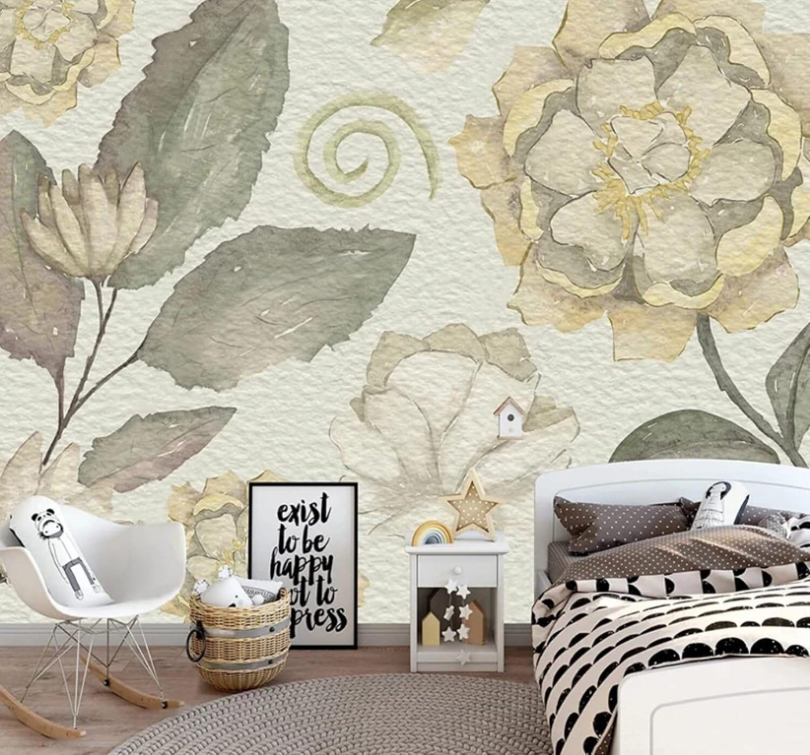 XLMING Hand Drawn Vintage Elegant Plants Flowers 3D Wallpaper Luxury Home Dining Decor Paste Sofa Living Room The Wall for Bedroom Mural-350cm×256cm
