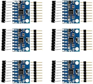 6 Pcs GY-521 MPU-6050 MPU6050 Module Kit,6 DOF MPU-6050 3 Axis Accelerometer Gyroscope Sensor Module 16Bit AD Converter Data Output IIC I2C DIY Kit for Raspberry Pi