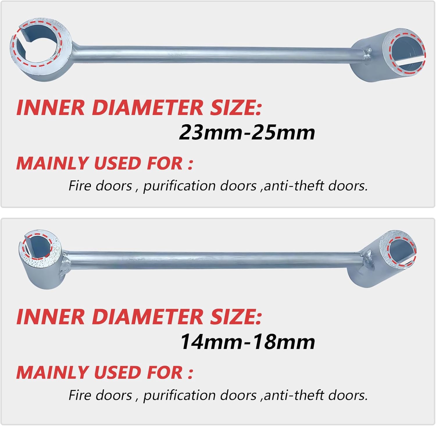 2PC Door Hinge Adjustment Tool - Heavy Duty Hinge Wrench Tool, Integral Structural Steel Door Hinge Tool, Hinges Gap Adjusting Wrench | Knuckle Bender for Hinges Alignment (14-18mm, 23-25mm)