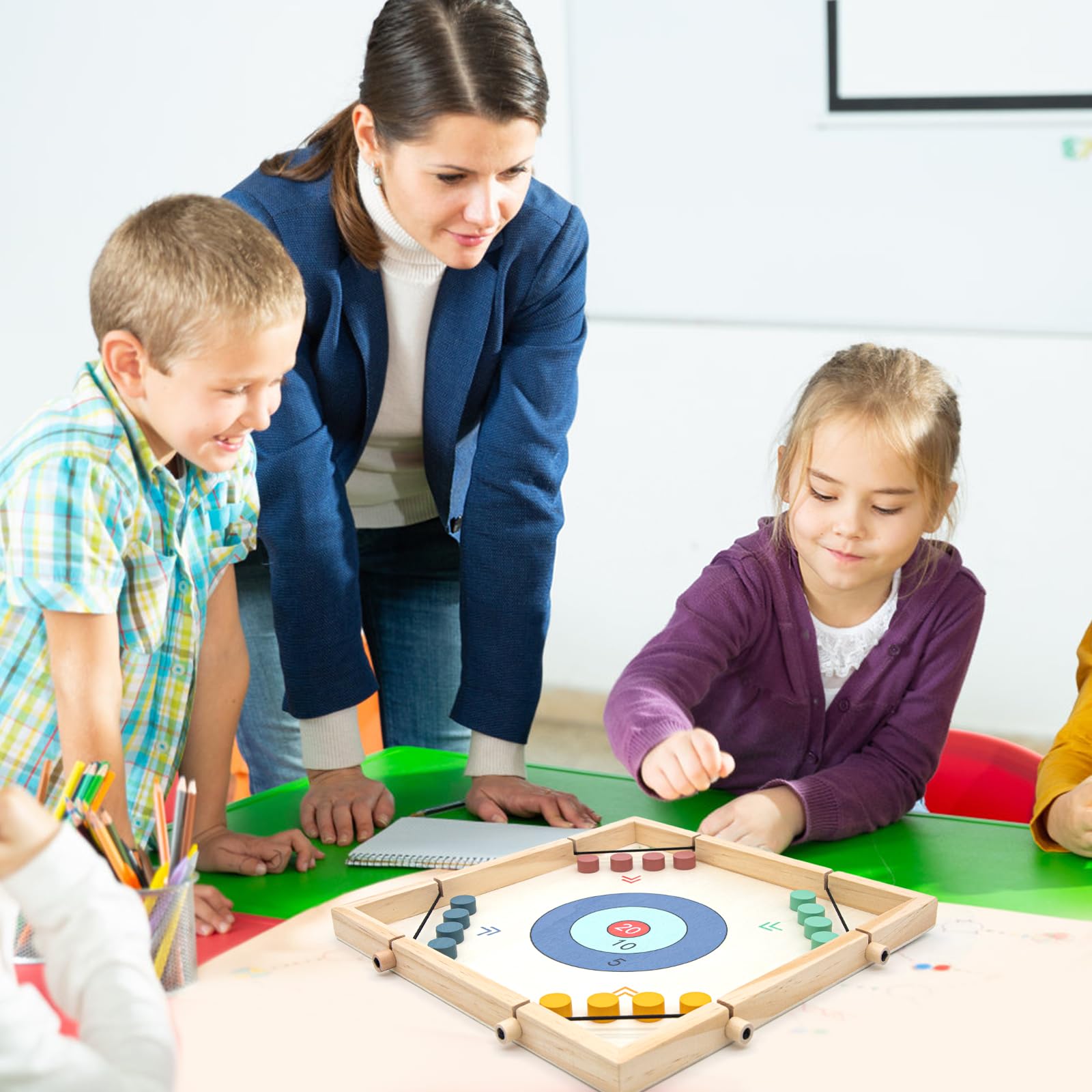 8 en 1 Set De Jeux De Société pour 2 à 4 Joueurs, Coffret de Jeux Classiques en Bois pour la Maison, Les fêtes, Les Voyages