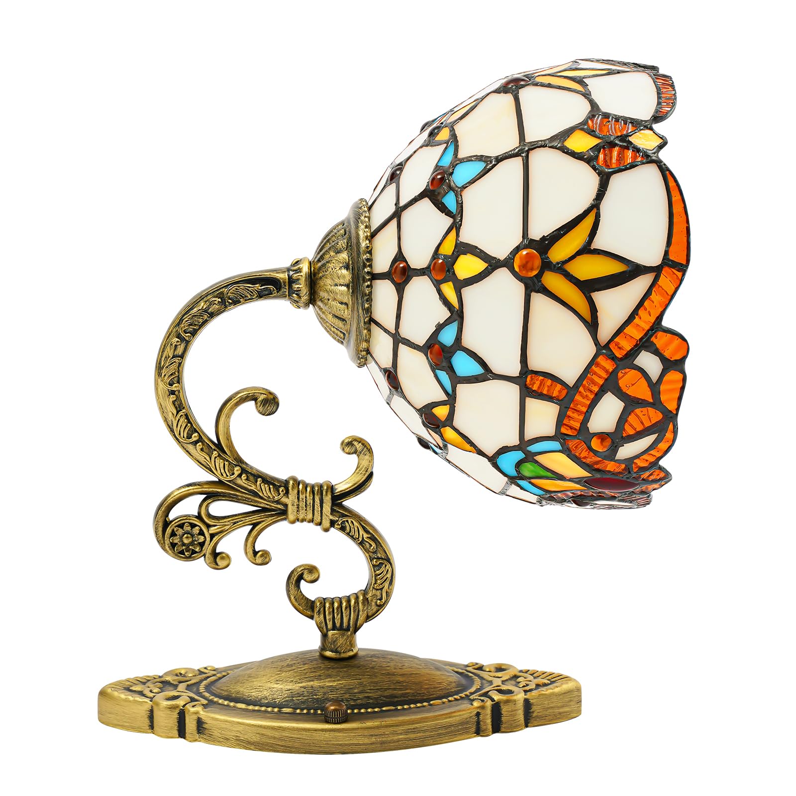 Kinkiety w stylu vintage, przemysłowe, oświetlenie ścienne w stylu retro, lampa ścienna w stylu witrażowym, uchwyt ścienny, abażur na stolik nocny, dekoracja kopułowa,