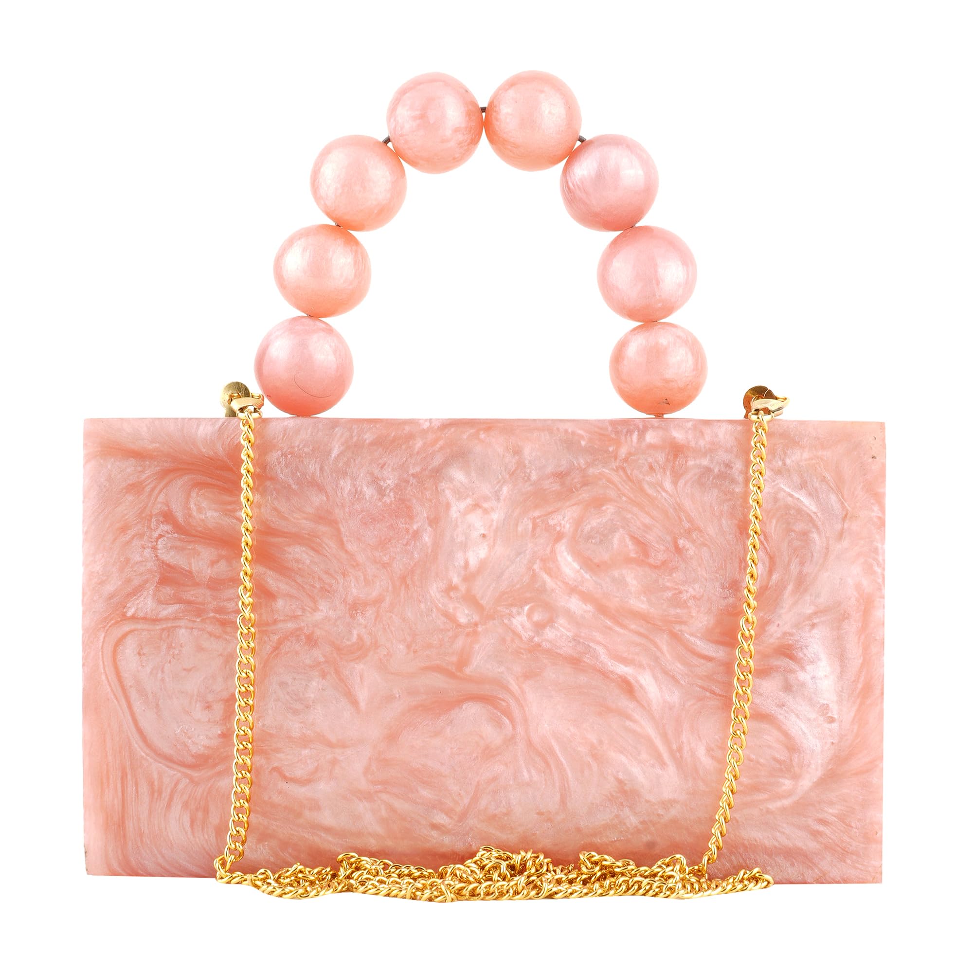 Clarabae Acrylic Big Marble Clutch Purse For Women Sling Handbags For Evening Formal Handbag Party Bridal Wedding Clutch Purse for Women & Girls (Peach) (B0CWV9D5YV) Amazon Price History, Amazon Price Tracker