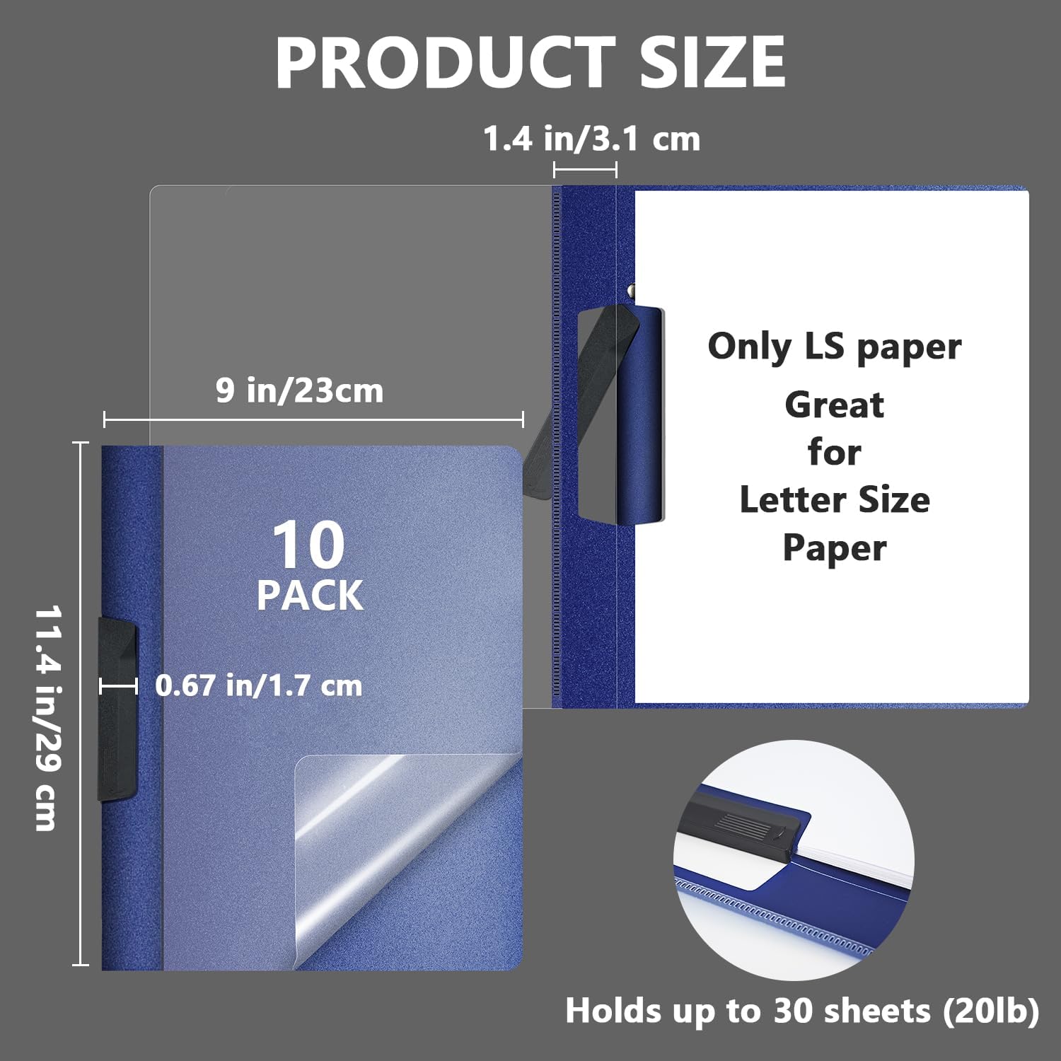 TOTiyea Clear Report Covers with Swing Clip 10 Pack 30 Sheets Capacity image 2