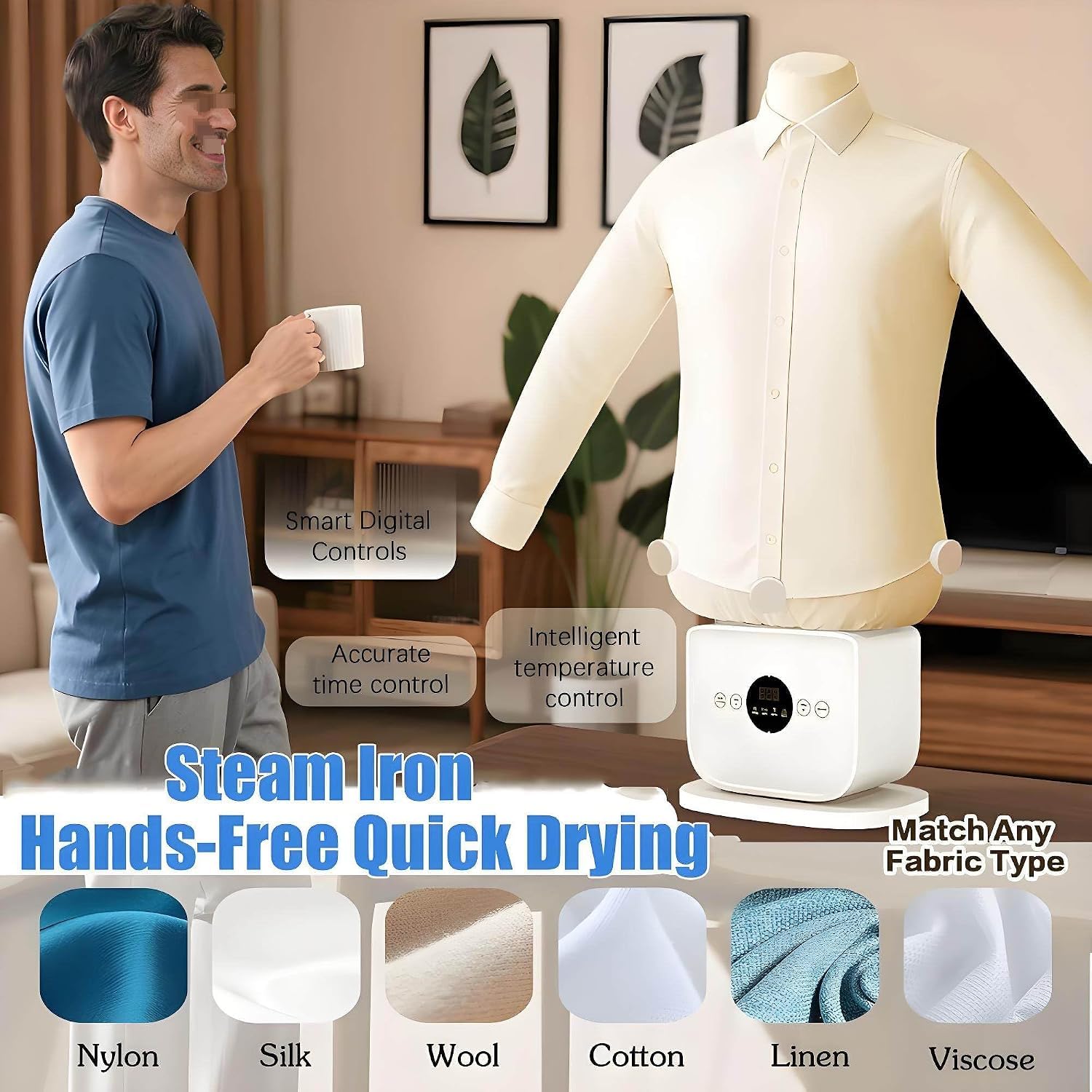 Vaporizador automático de la ropa, solución vertical del planchado de 1400W con el tiempo y la temperatura ajustables, diseño compacto con la aromaterapia incorporada para la eliminación de arrugas si