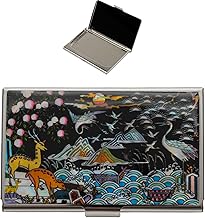 February Mountain Perlmutt-Visitenkartenetui – Korea Geschenk, schlankes Metall-Etui für Kreditkarten & Visitenkarten, RFID-Schutz (Colorful)
