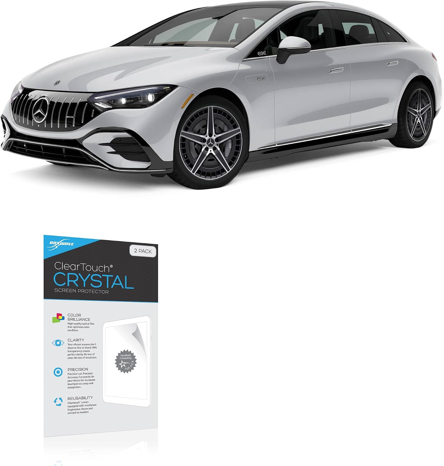 BoxWave Screen Protector Compatible with Mercedes-Benz 2025 EQE Sedan Instrument Display (12.3 in) - ClearTouch Crystal (2-Pack), HD Film Skin - Shields from Scratches