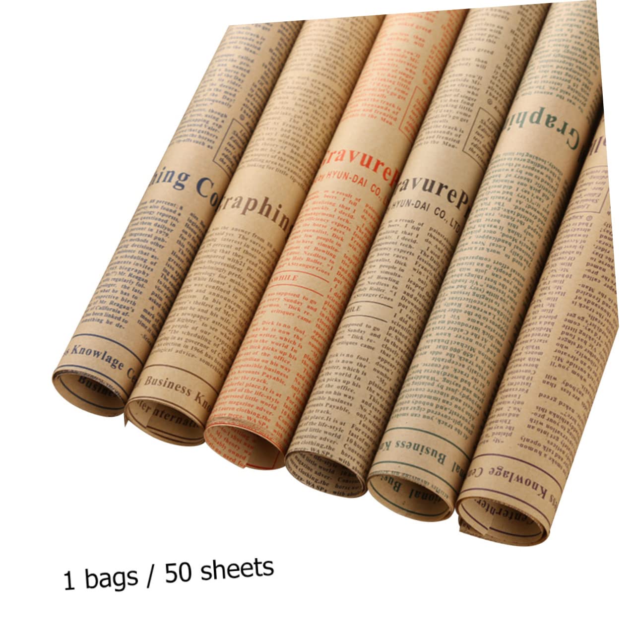 Vintage Zeitungspapier Geschenkpapier 50 Blatt 51x75 Cm