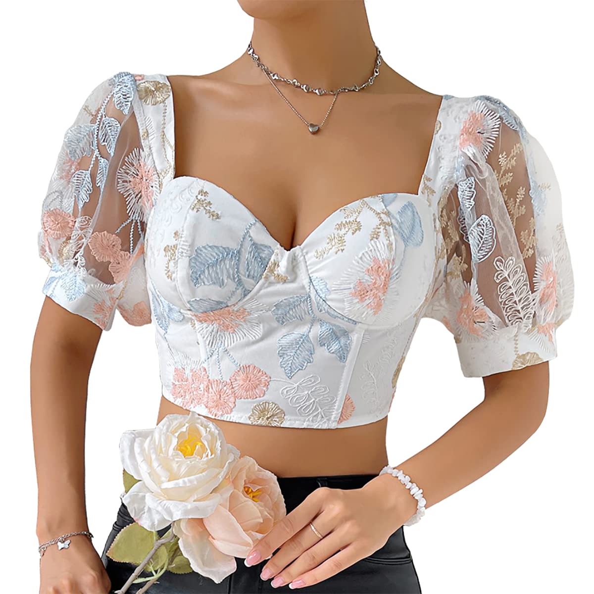 トップス elfelfarchives BUSTIER PRINTED TOP Elfelfelf Archives BUSTIER PRINTED TOP