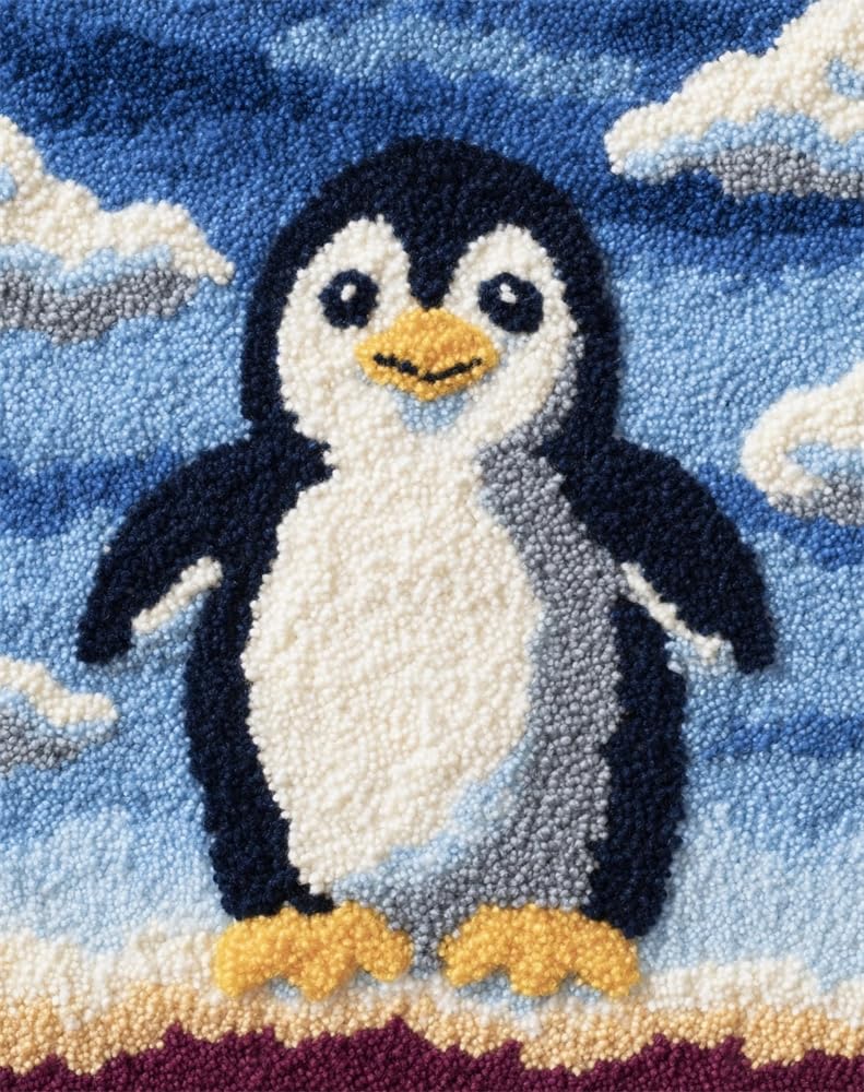 FWRTYCB Latch Hook Rug Kits, Penguin