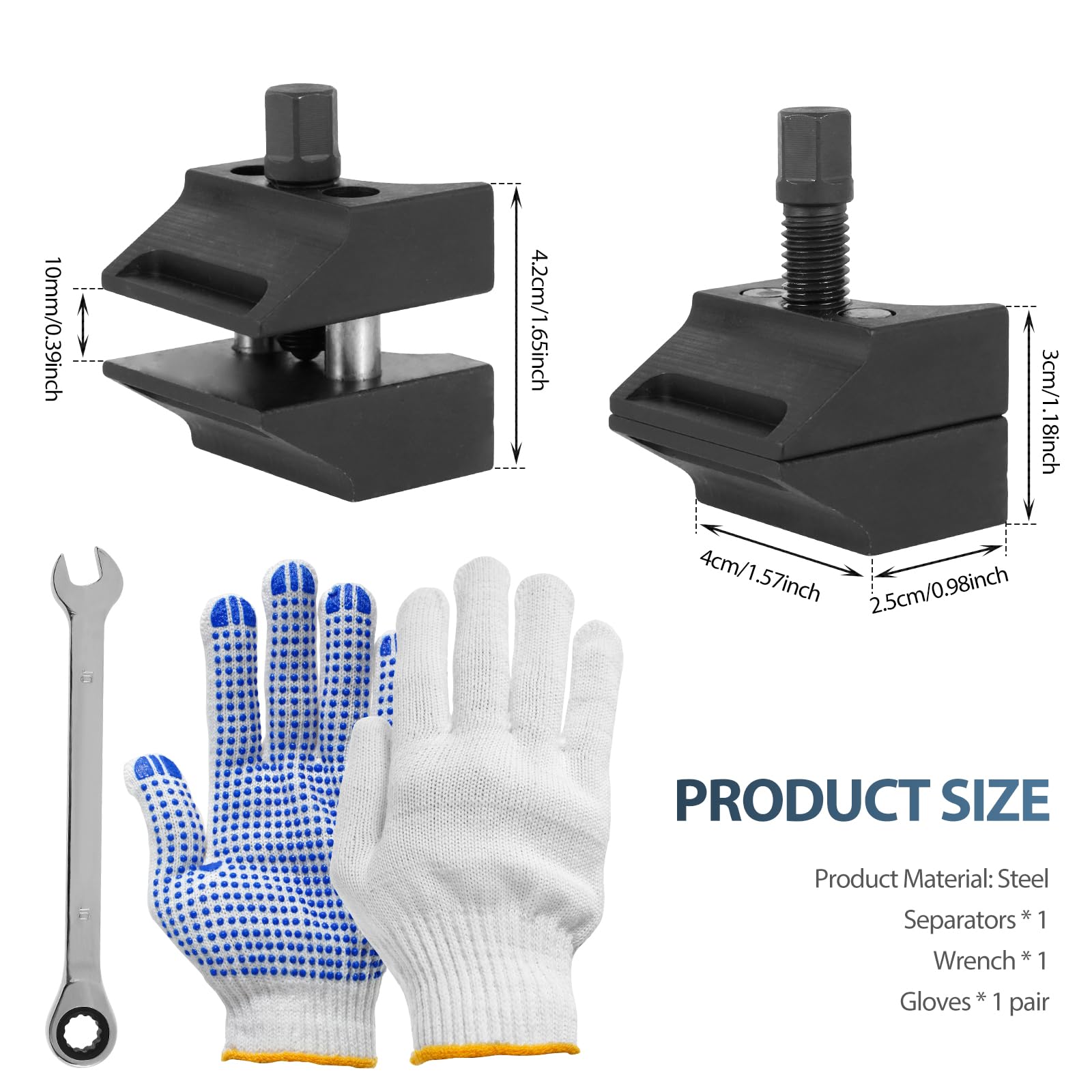 3 pièces d’écarteurs universels avec gants, écarteurs de bras de suspension, en acier à double extrémité, facile à utiliser, pour carters de roulement. Convient à la plupart des modèles