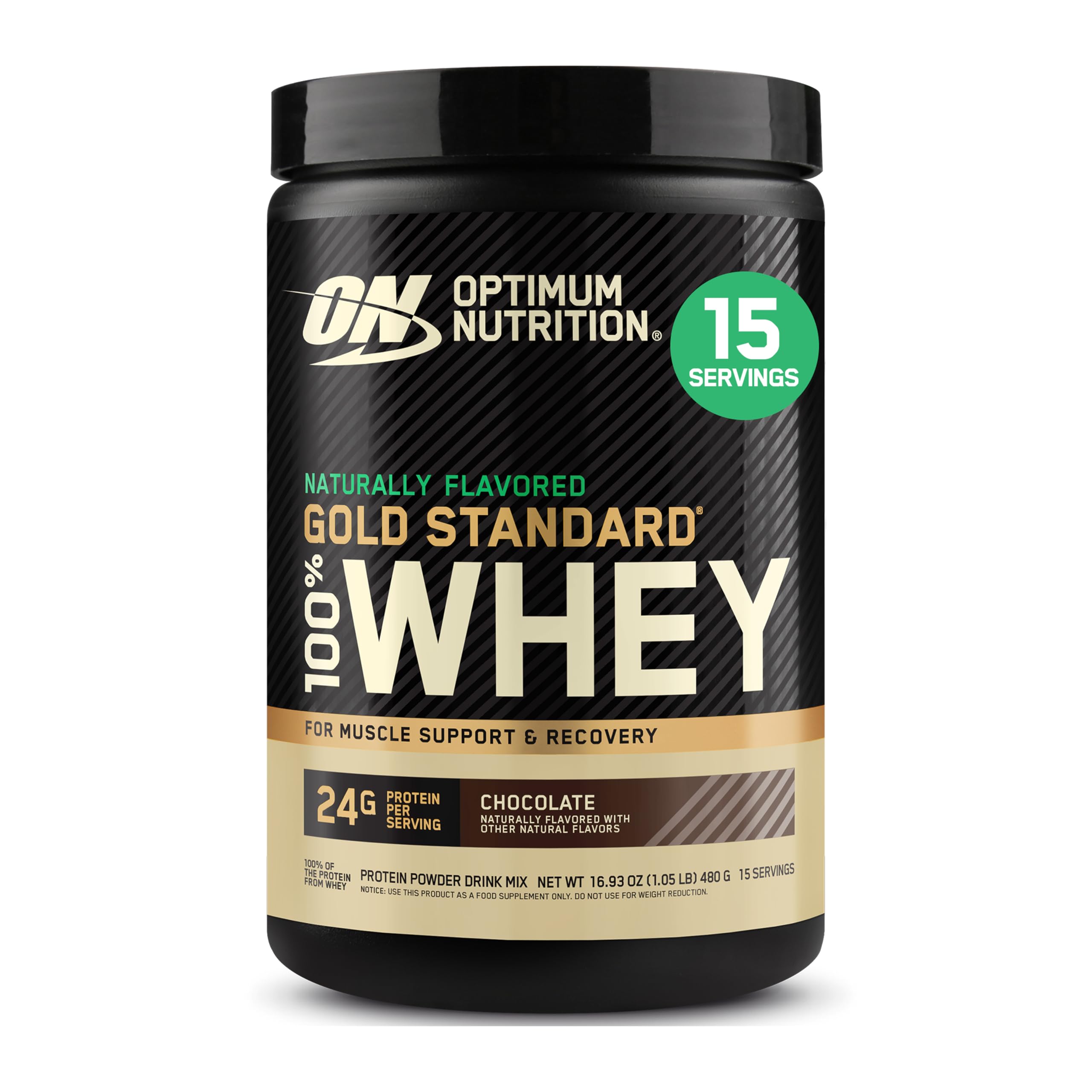 Optimum Nutrition Gold Standard Whey Protein Powder, Chocolate, 1.05 LB