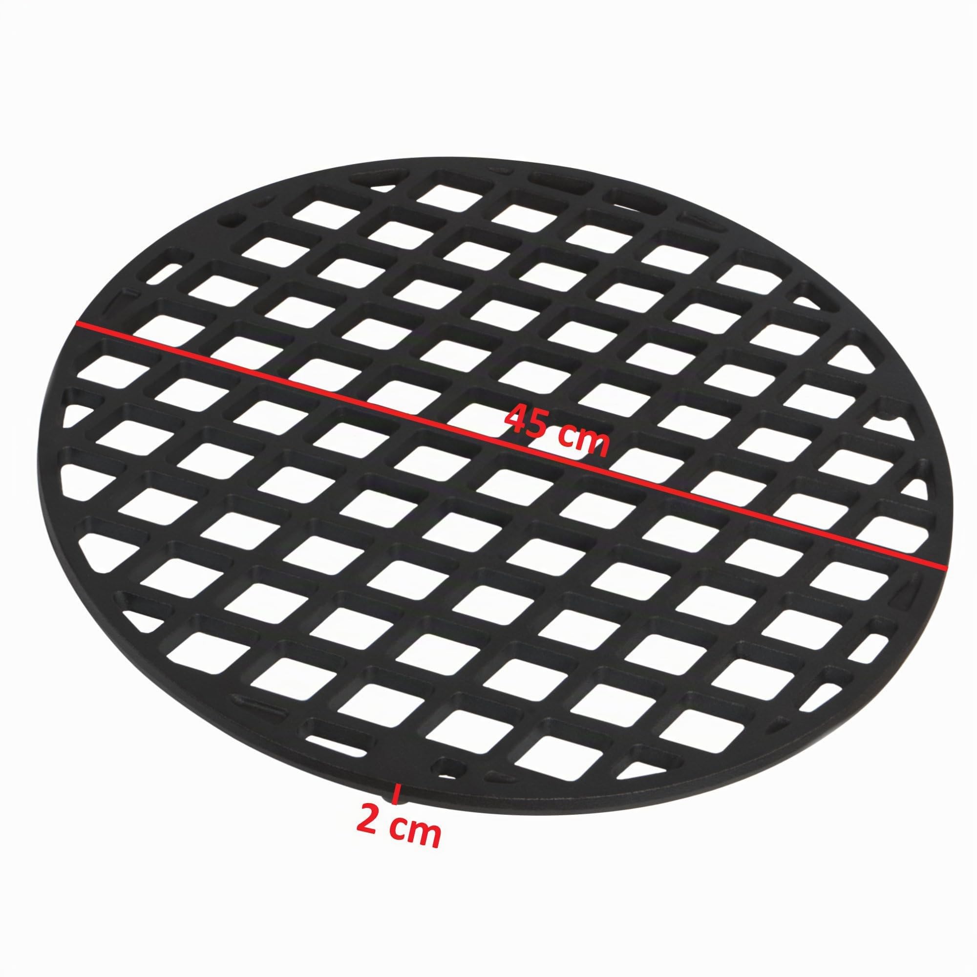 BBQ-TORO Griglia in ghisa Ø 45 cm | Solida e Smaltata | Accessori per Barbecue, Grill a Gas, Grill a carbonella e Molto Altro | griglia Smaltata