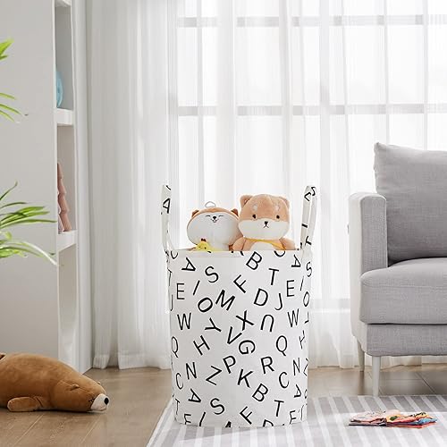 Miniatura 9 de TECHMILLY Cesta de almacenamiento grande para niñas y niños, cesta de lavandería plegable con asas largas, contenedores de juguetes para guardería,