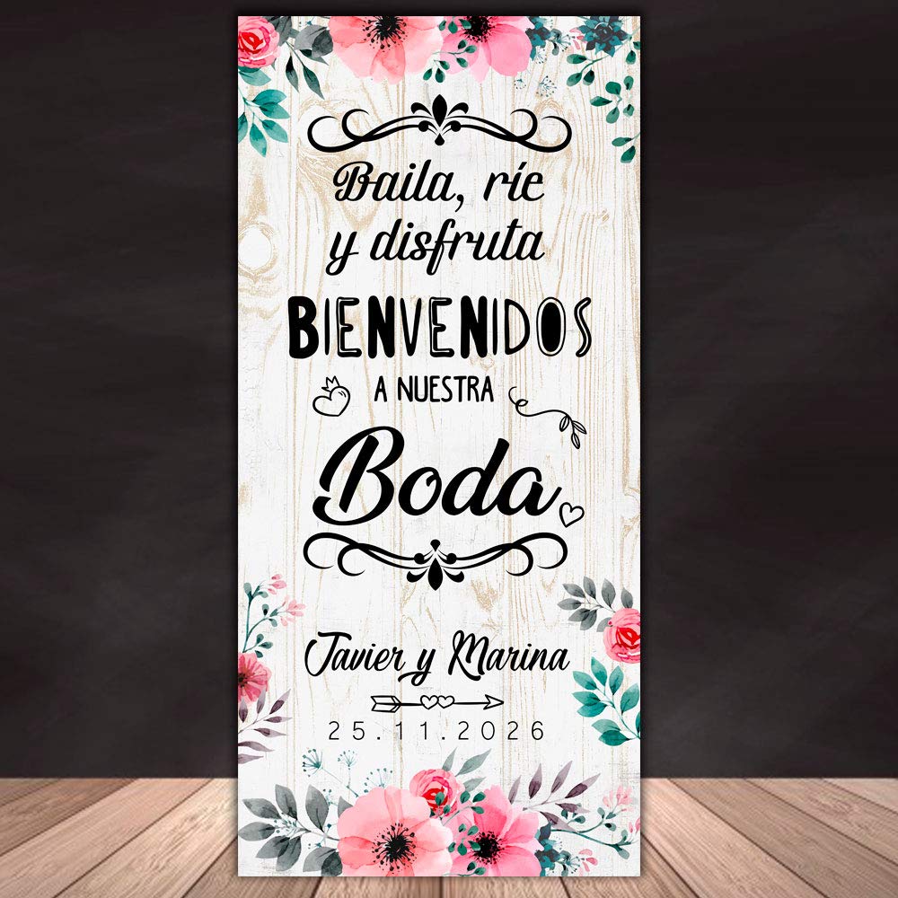 Decoración Boda | Cartel Boda Baila Flores | 70cm x 150cm