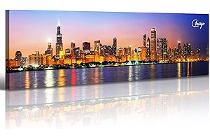 Chicago Skyline Wall Decor: Panoramic Cityscape Canvas Prints