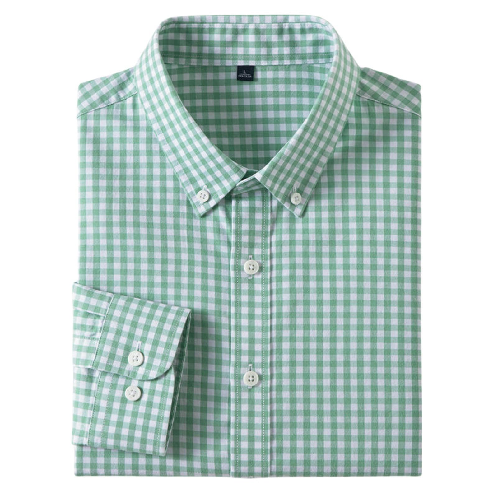 Herren Baumwolle Kariertes Frühling Langarm Business Casual Hemd