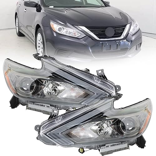 RainMan S Repuesto para faros delanteros Nissan Altima 2016 2017 2018, bisel negro, estilo cromado, par izquierdo y derecho, (26060-9HS9A