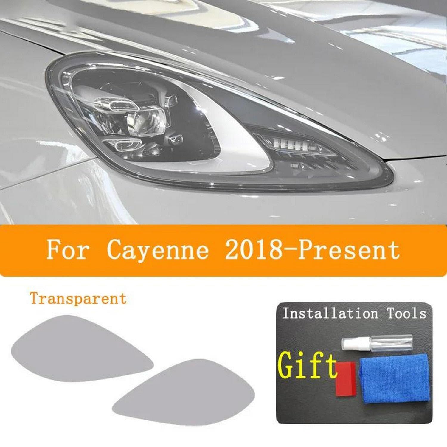 Reflektor samochodowy tylne światło folia ochronna reflektor winyl renowacja przezroczysta czarna naklejka naprawcza TPU, do Cayenne 2011-obecny