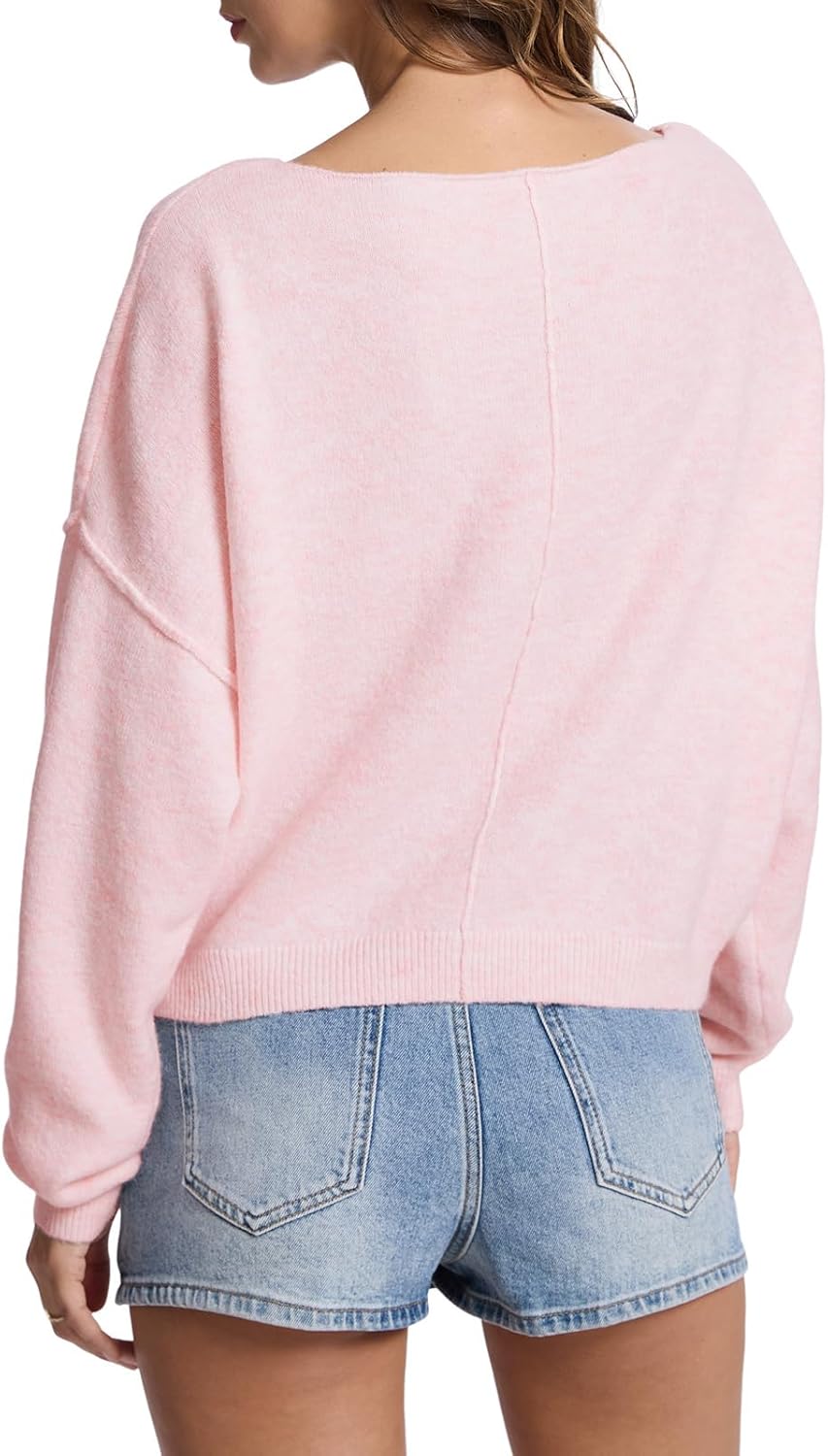 FAlABLE Women's Sweater Off Shoulder & Boat Neck Oversized Long Sleeve Pullover Cozy Knit Fall Winter Casual Tops - Image 4