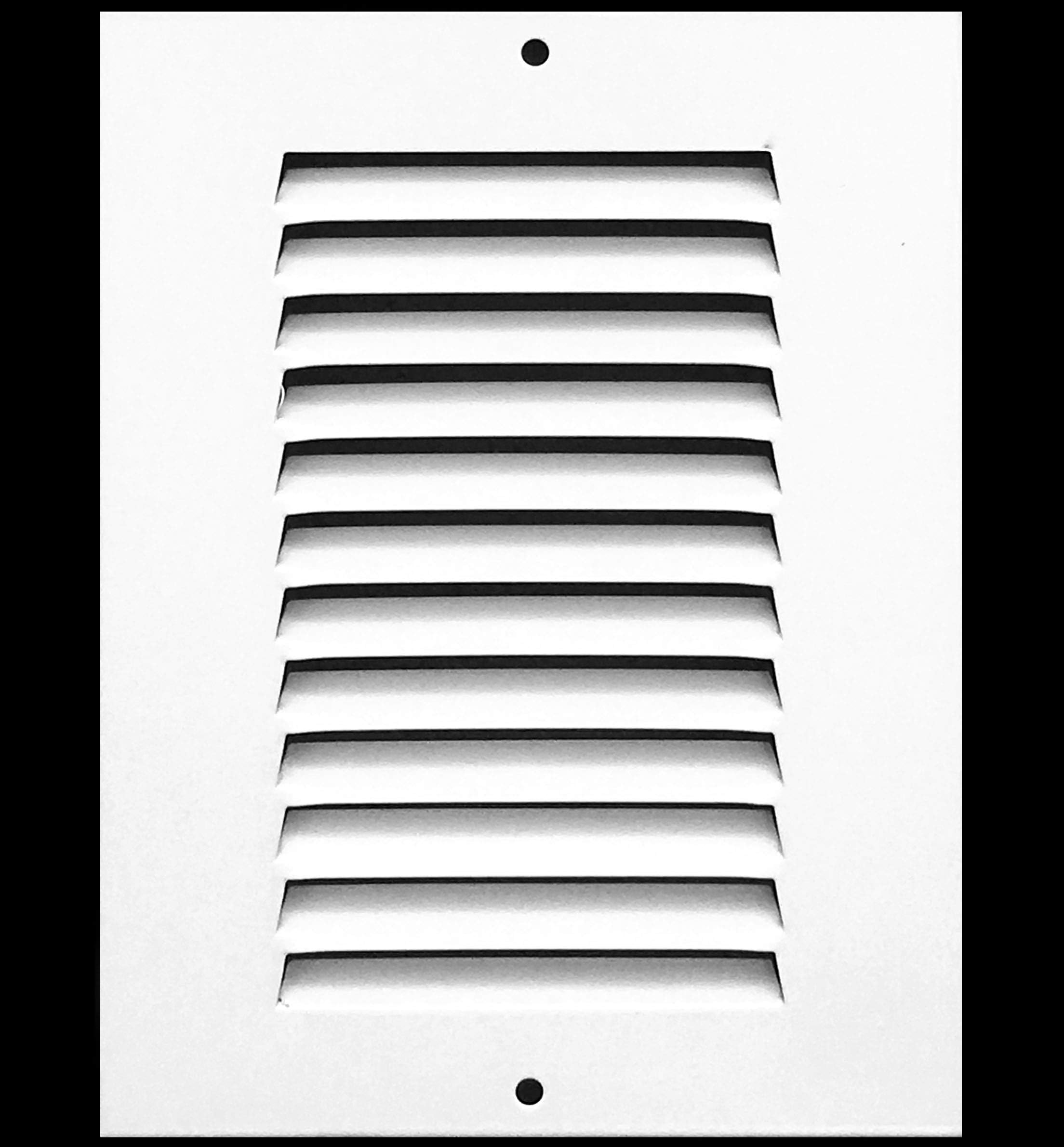 HVAC Premium 4'' x 6'' [Duct Opening] Flat Stamped Steel Return Air Grille - Sidewall and Ceiling - HVAC Vent Duct Cover - White [Outer Dimensions: 5.75''w X 7.75''h]