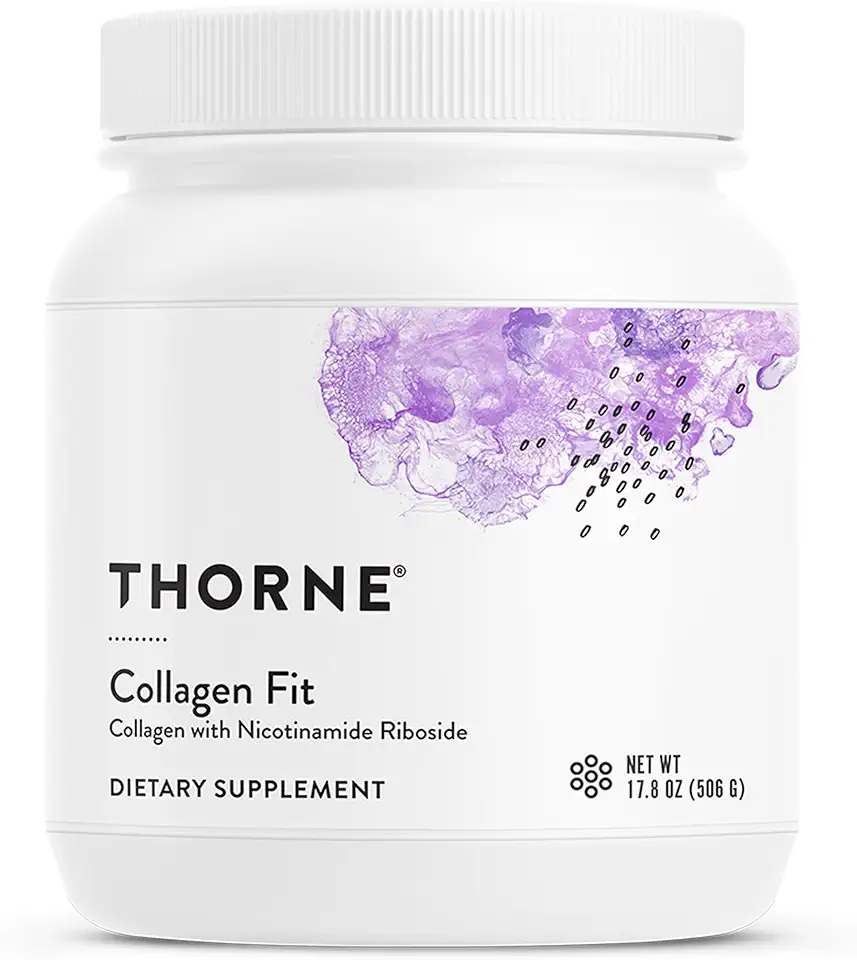 THORNE - Collagen Fit - Unflavored Collagen Peptides Powder with Nicotinamide Riboside - 15g of Collagen Peptides and 14g Protein per Serving - NSF Certified for Sport - 17.8 Oz - 30 Servings