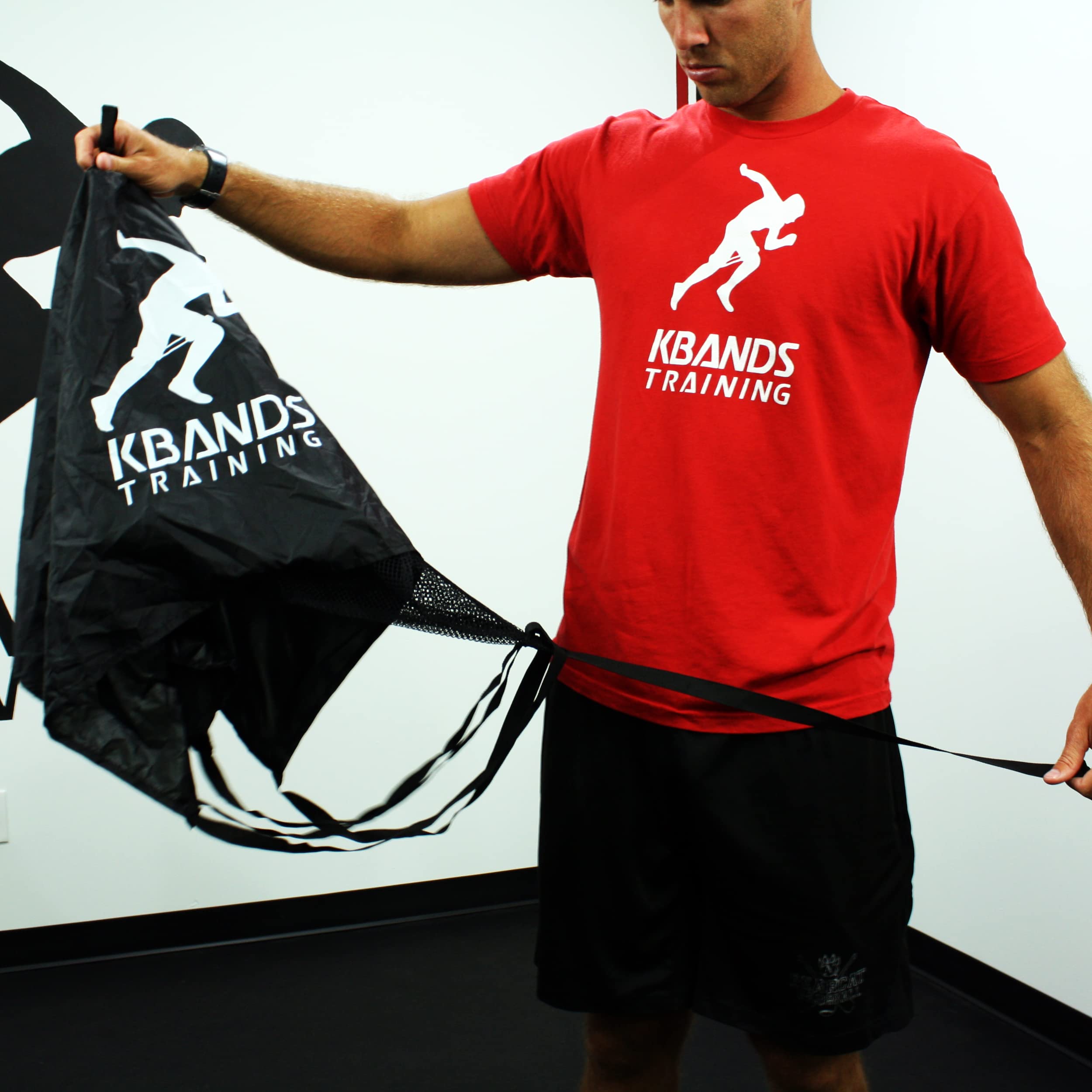 Kbands Training Paracaídas dobles de velocidad de resistencia al viento de 54 pulgadas | 2 canales duraderos para correr para aumentar la velocidad de sprint