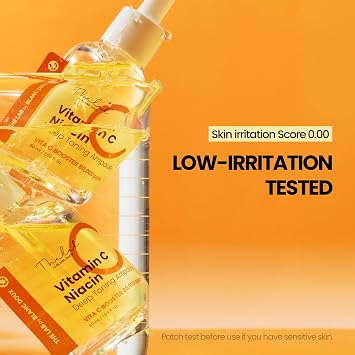 THE LAB by BLANC DOUX Vitamin C Niacin Deep Toning Ampoule, Vita-C Booster Complex Face Serum with Niacinamide, Tranexamic Acid & Glutathione, Lightweight Korean Glow Serum, 1.69 fl oz