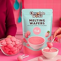 Vista 2 de Chocolate Works – Obleas de chocolate rosa derretido, 1 libra (Paquete de 1)
