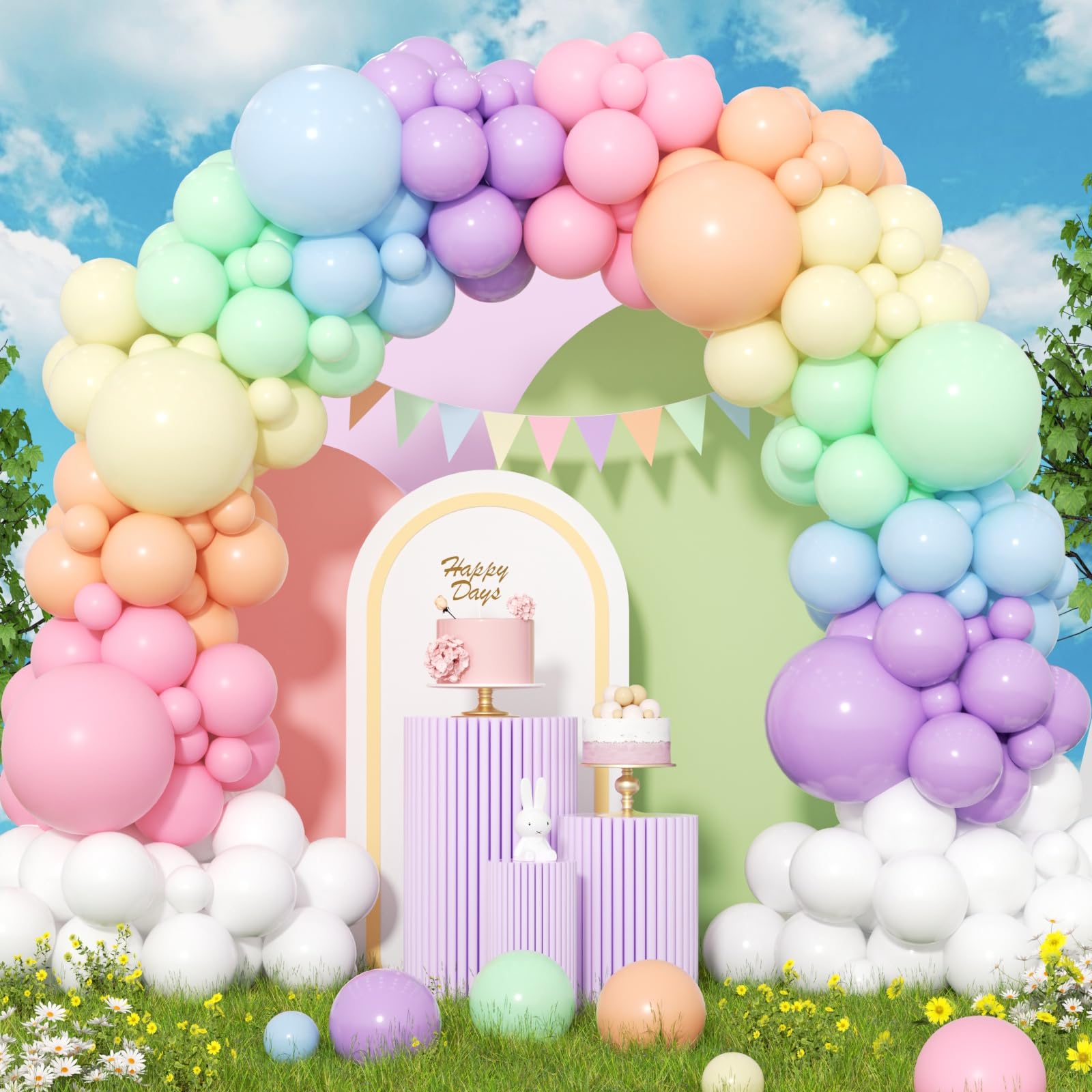 426Pcs Pastel Balloon Arch Kit