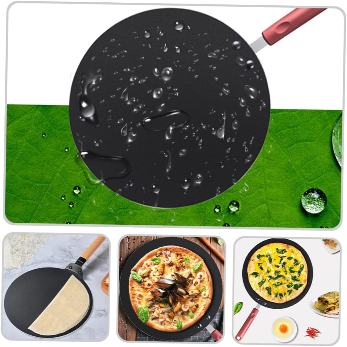 LIFKOME Flat Pancake Griddle Pan Nonstick Great for Eggs Pancakes Steaks Compact Easy to Store