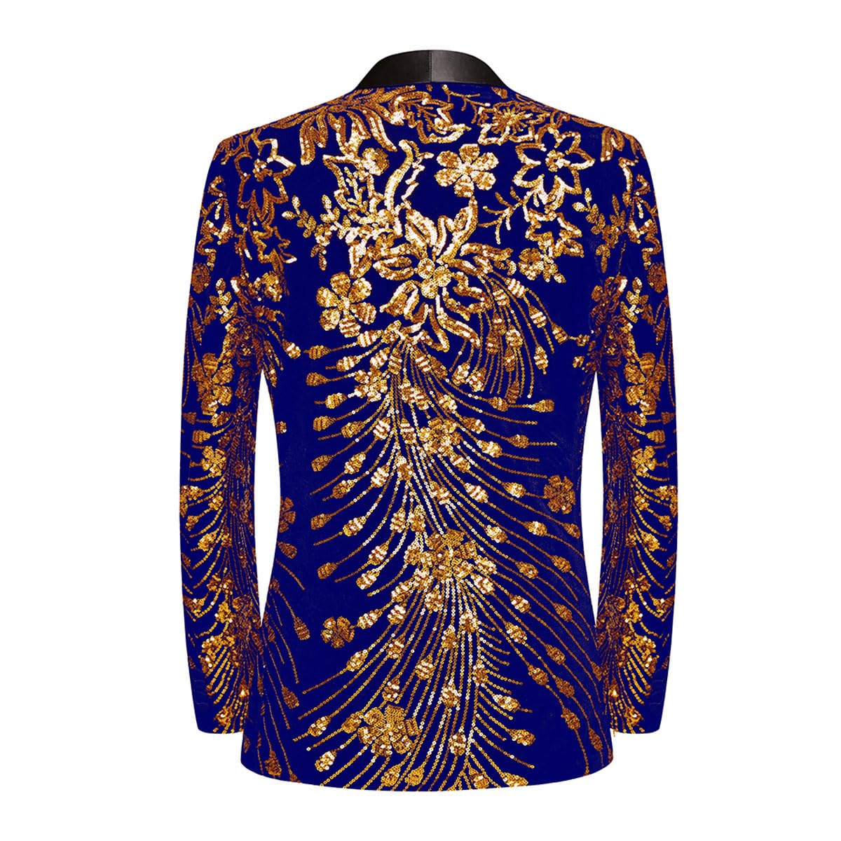 Men's Paillettes Velluto Stage Party Prom Wedding Dinner Symmetry Suit Jacket Blazer