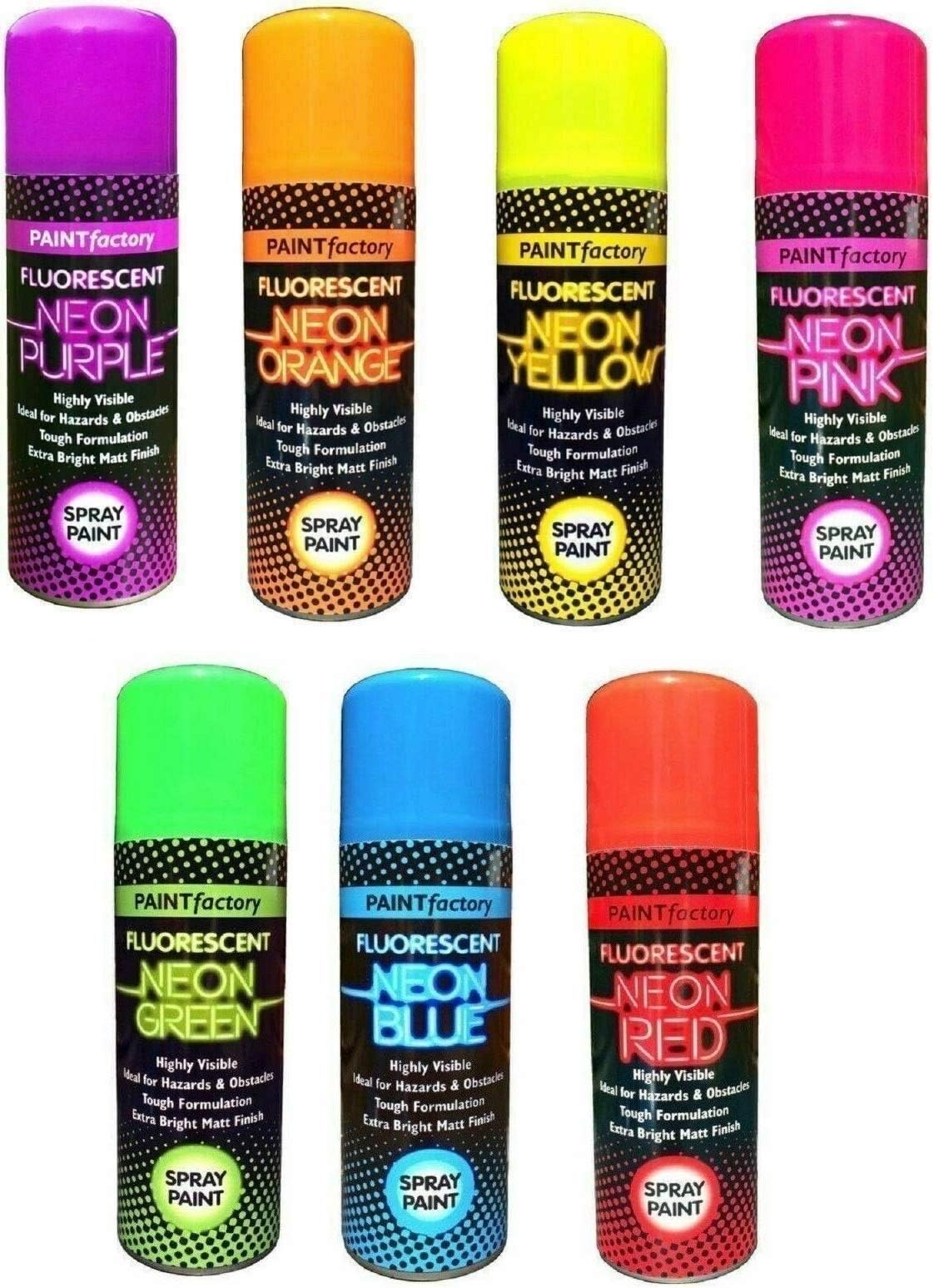 C 12 CANS OF FLUORESCENT NEON spray can paint 200ML Graffiti (Banksey) NO CFCs Amazon.co.uk