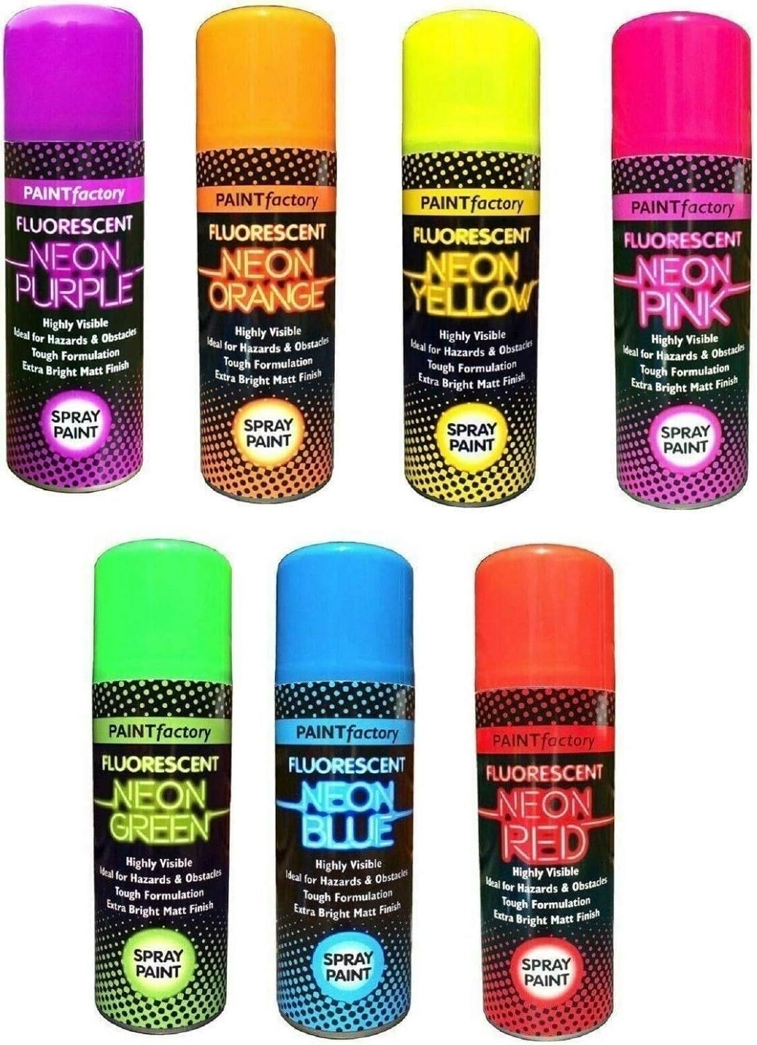 Optimal Products Fluorescent Bright Neon Spray Paint Aerosol DIY Matt