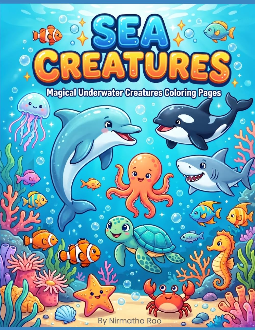 Sea Creatures Coloring Book: Magical Underwater Creatures Coloring Pages
