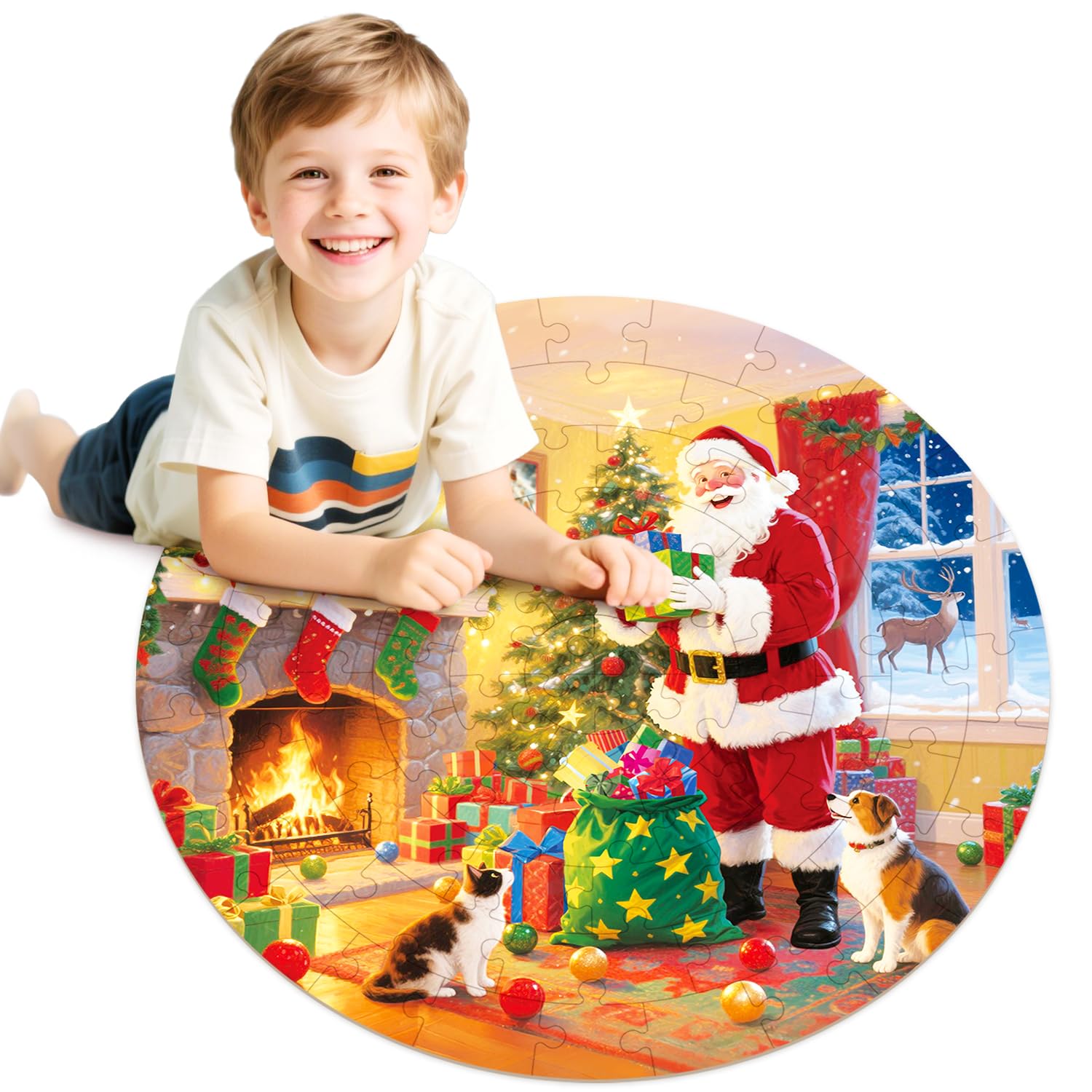 Amazon.com: MoinKidz Christmas Puzzles for Kids Ages 3-5, 70 Piece