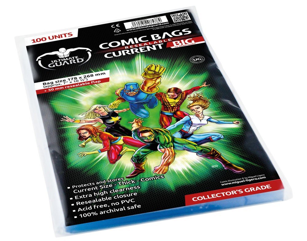 Ultimate Guard Comic Bags BIG wiederverschließbar Current Size (100)