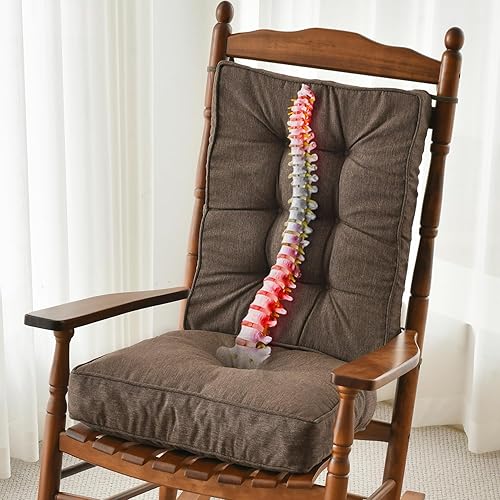 Miniatura 18 de SUNROX Cojín de Espuma Viscoelástica Antideslizante para Mecedora, FadeShield Resistente al Agua Almohadillas Gruesas Duraderas Acolchadas, Juego