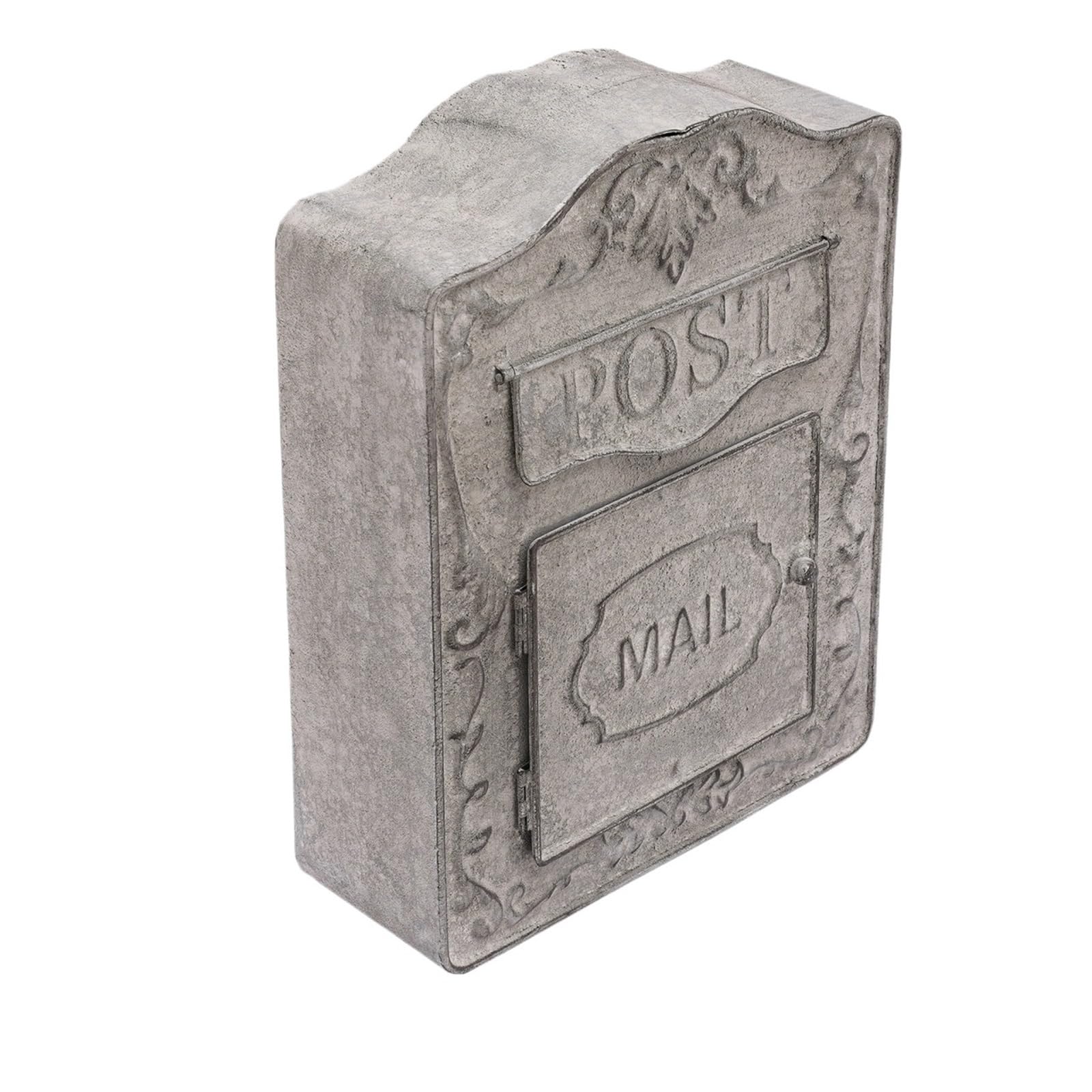FGJsfhrDTU Letter Box, Wall Mounted Mail Box For Storing Messages Leaving Message Decorate Postal Retro Rustic Mailbox(Green)(Grey)