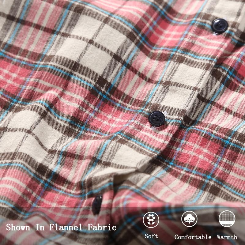 Image of Match Women's Long Sleeve Plaid Flannel Shirt #2021