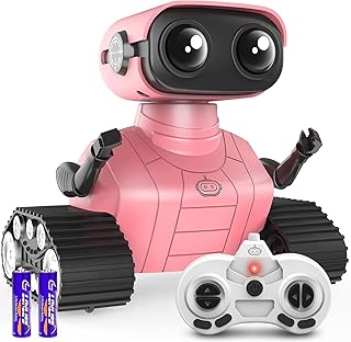 Hamourd Robot Toys for Girls, Rechargeable Remote Control Robots, Toy Robot with Auto-Demonstration, Flexible Head & Arms, Dance Moves, Music, and Shining LED Eyes, Girls Toys Age 6-8 2-7