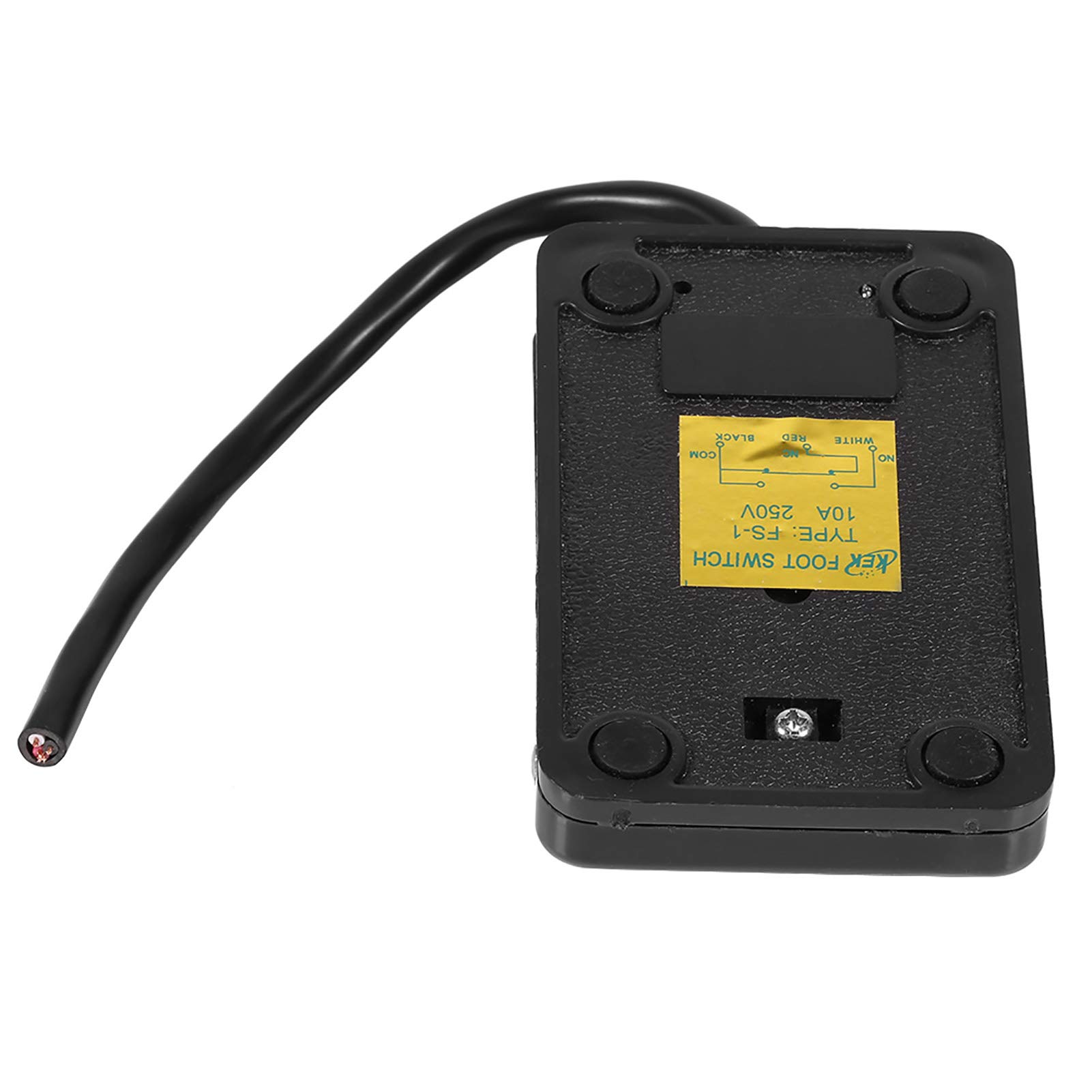 Foot Pedal Switch, 220V / 380V Foot Operated On Off Switch Electrical Power Plastic Foot Pedal Switch On Off Control with 10cm Cord, Black